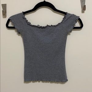 Hollister Ribbed Off Shoulder Crop Top